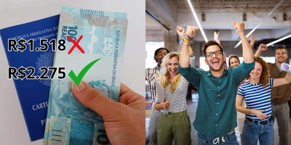 Salário mínimo de R$2.257 para lista de CLTs em 2025 (Reprodução: Montagem TV Foco)