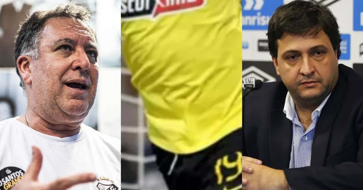 Chapéu no Grêmio: Teixeira quer por novo camisa 9 no Santos (Foto: Reprodução/Montagem TV Foco)