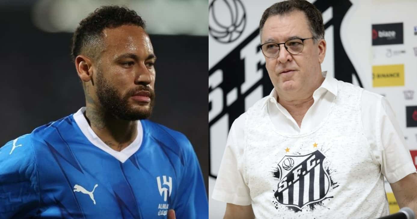 Neymar e Teixeira no Santos (Foto: Reprodução/Montagem TV Foco)