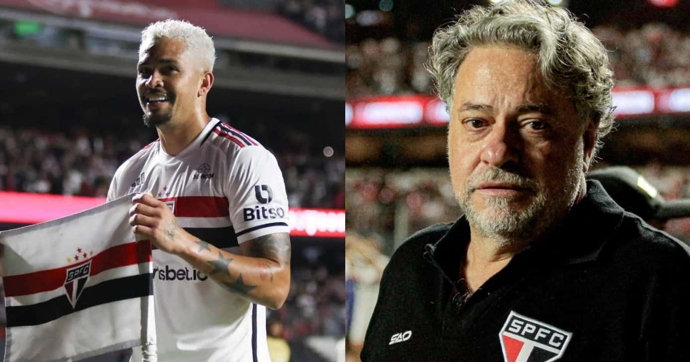 Luciano passa por cima de Casares e expõe ADEUS no São Paulo (Foto: Reprodução/Montagem TV Foco)