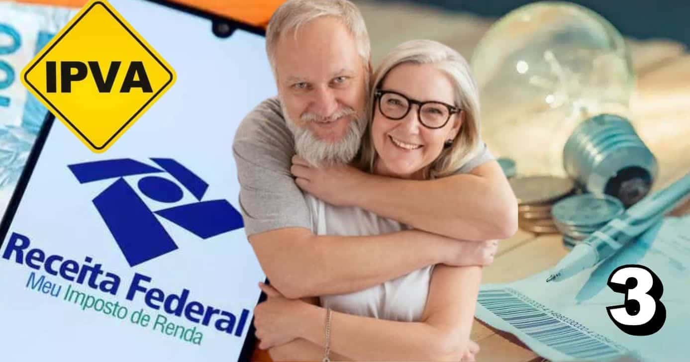 IPVA, Imposto de Renda, conta de luz e idosos (Foto: Reprodução / Canva / Montagem TV Foco)