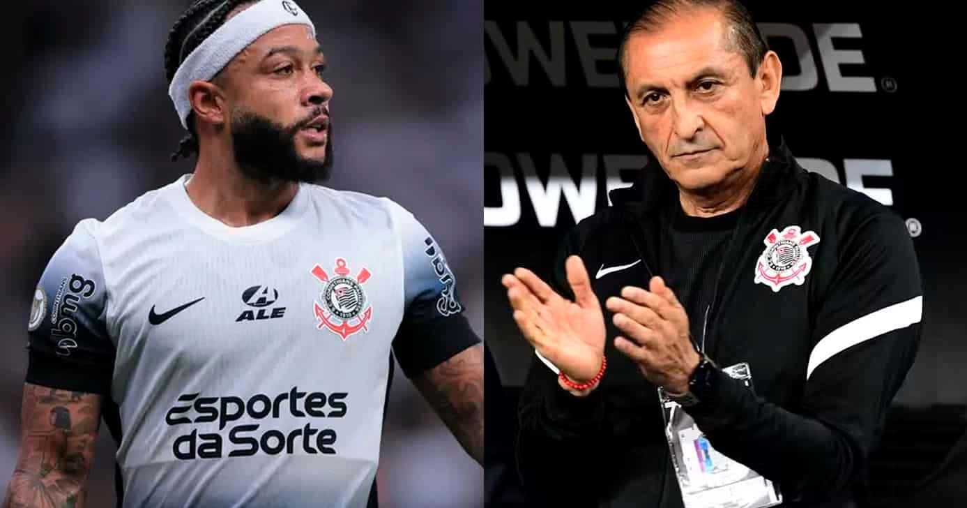 Ramón Díaz e Memphis Depay (Foto: Reprodução - Corinthians)