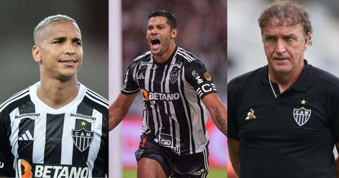 Deyverson, Hulk e Cuca do Atlético-MG (Reprodução/Montagem TV Foco/Canva)