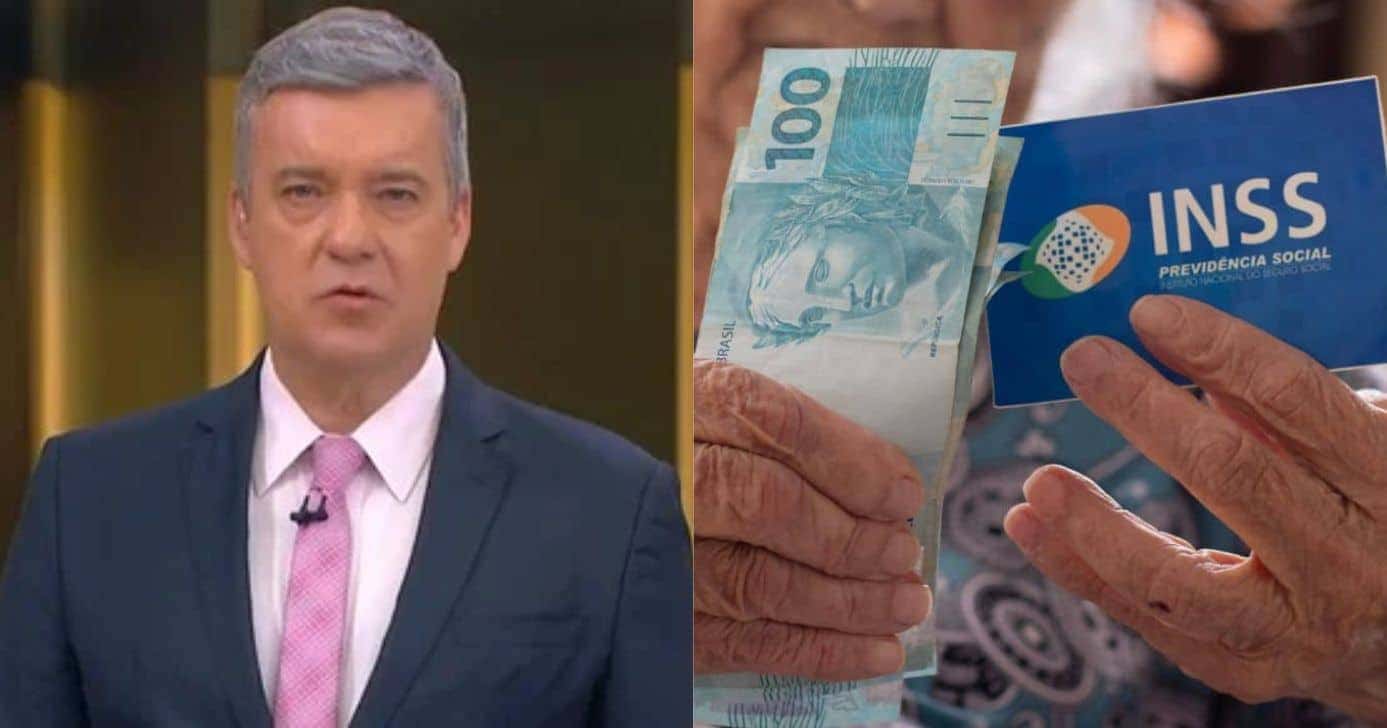 Jornal Hoje crava desfecho de bloqueio de benefícios do INSS (Reprodução/Montagem TV Foco/Canva/Globo)