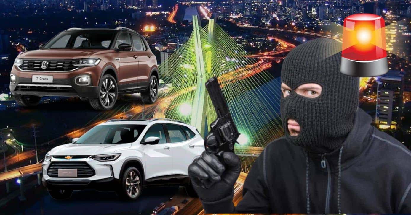 Os 10 SUVs mais roubados em SP (Reprodução/Montagem TV Foco/Canva)