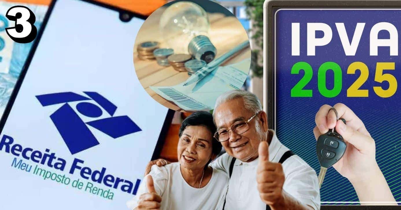 Benefícios idosos - Imposto de Renda, Conta de Luz e IPVA (Foto: Reprodução / Canva / Montagem TV Foco)