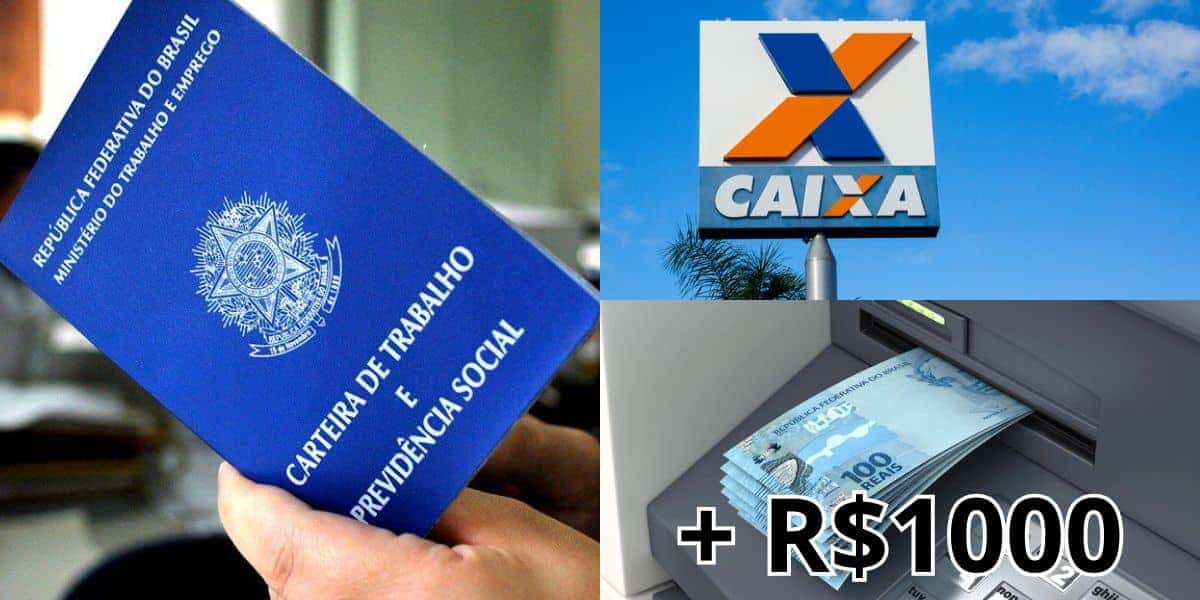Saque de mais de R$1000 liberado na Caixa aos CLTs (Reprodução: Montagem TV Foco)