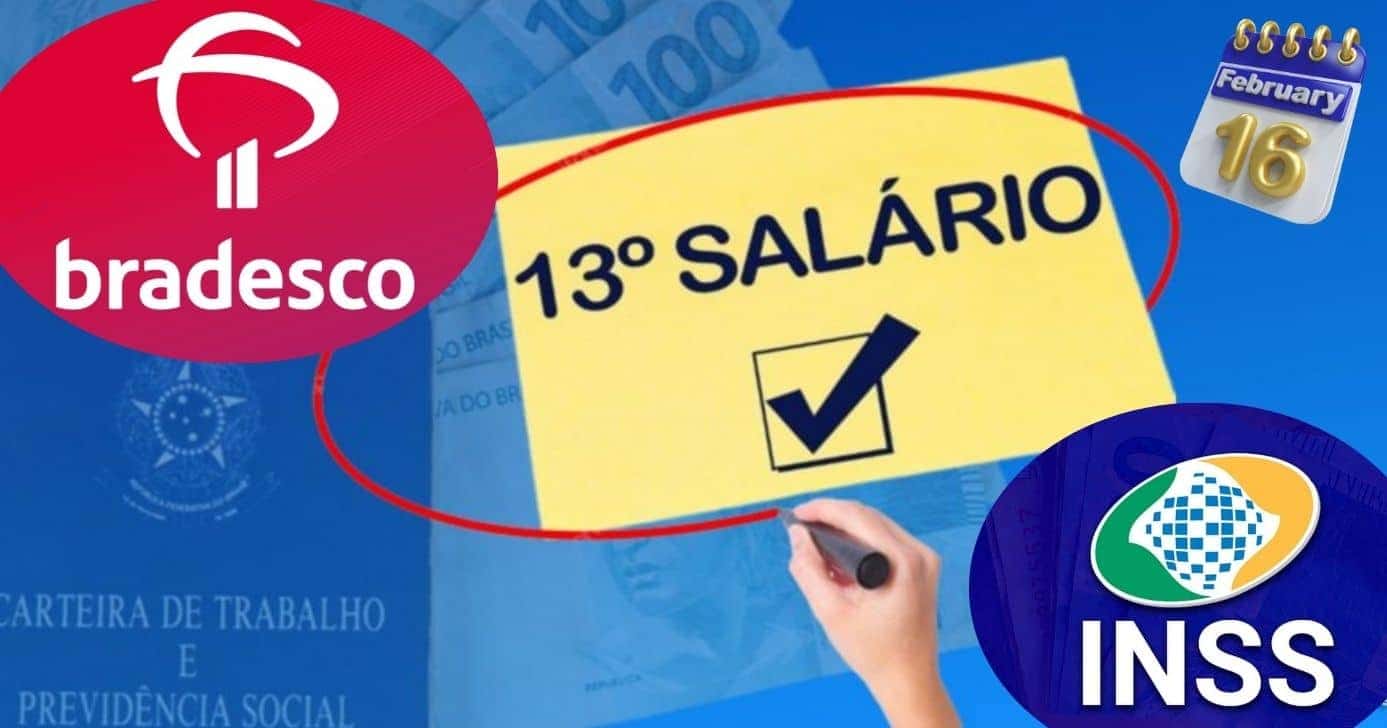 Antecipação do 13° salário aos trabalhadores e idosos pelo banco Bradesco (Foto: Reprodução / Canva / Montagem TV Foco)