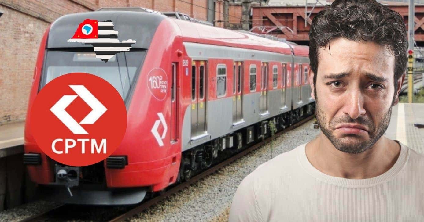 CPTM e passageiro triste (Foto: Reprodução / Canva / Montagem TV Foco)