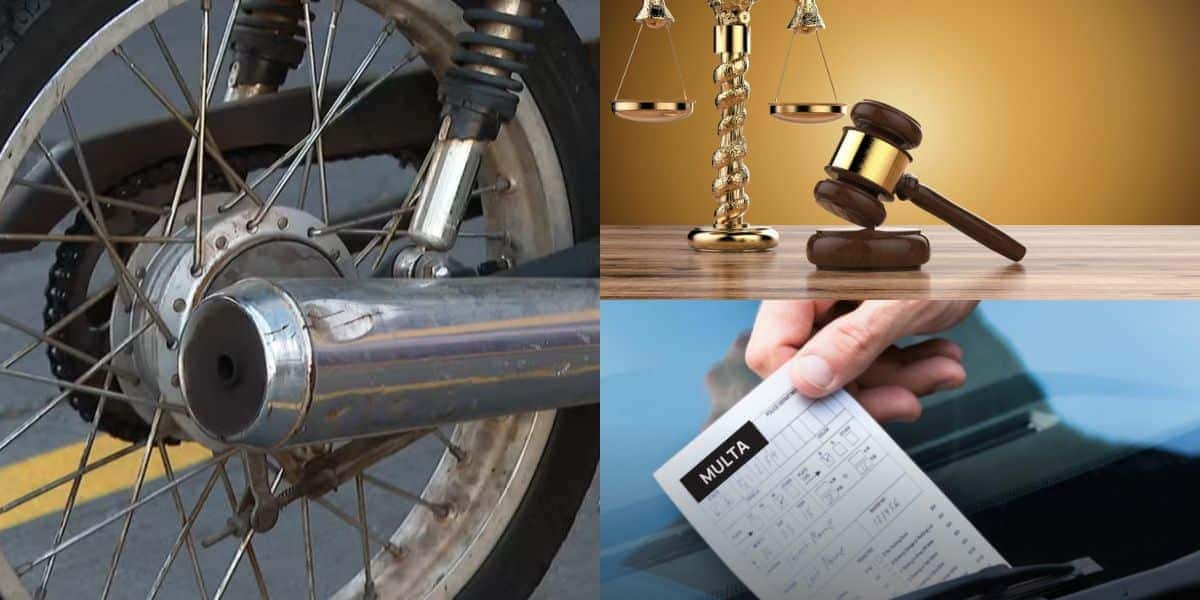 Lei dos escapamentos com multa aos donos de motos (Reprodução: Montagem TV Foco)