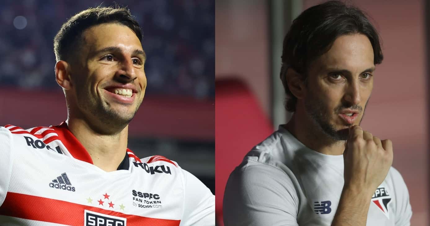 R$17M: Dupla de Calleri tem demissão aprovada no São Paulo (Foto: Reprodução/Montagem TV Foco)