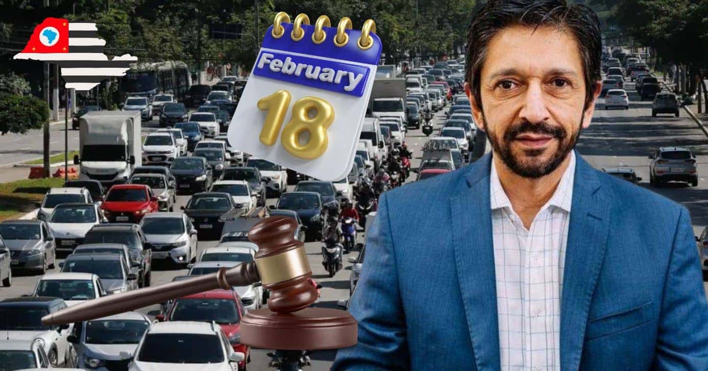 Trânsito, decreto e Ricardo Nunes (Foto: Reprodução / Prefeitura de SP / Canva / Montagem TV Foco)