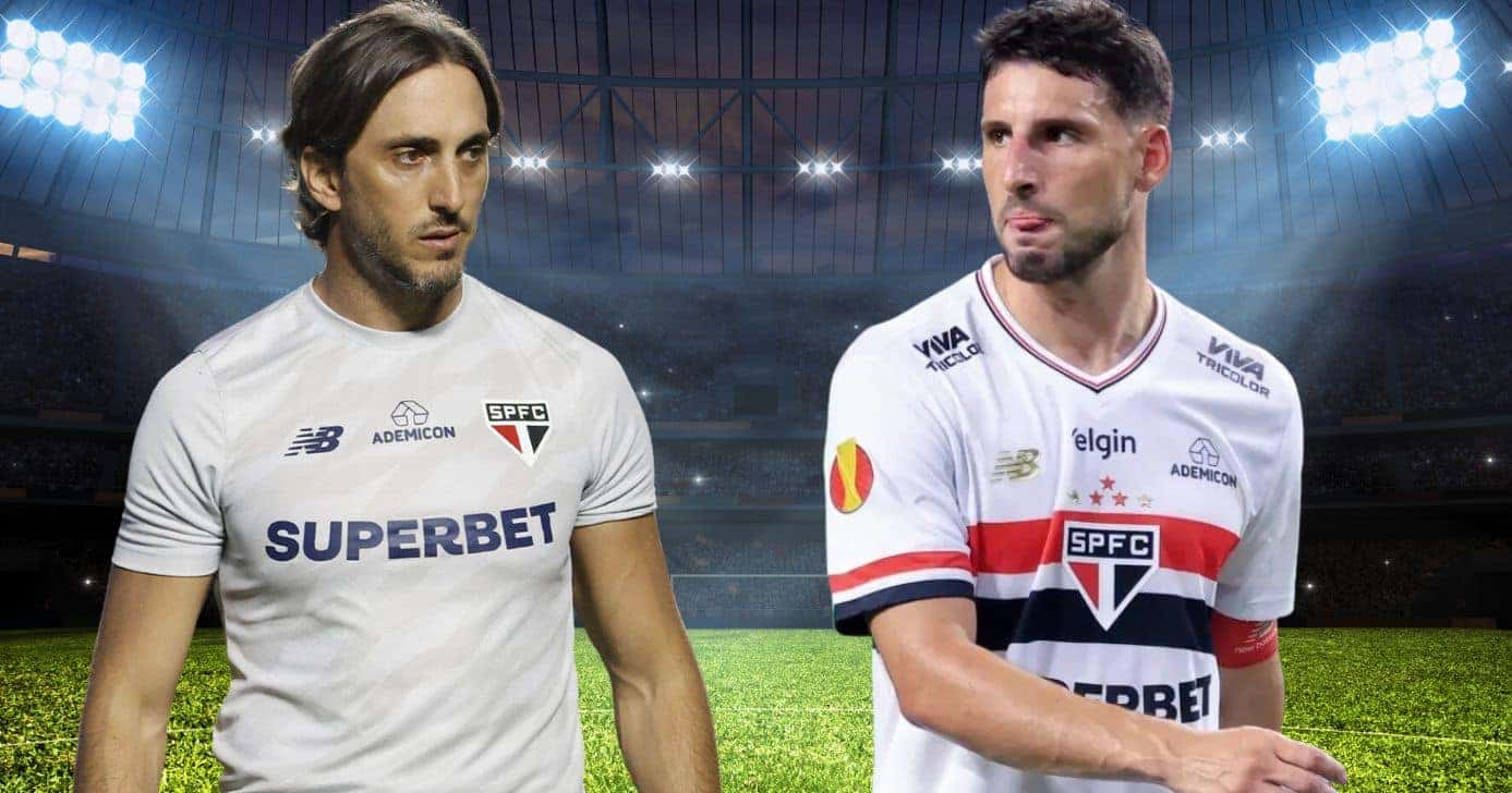 Zubeldía e Calleri (Foto: Reprodução / São Paulo / Montagem TV Foco)
