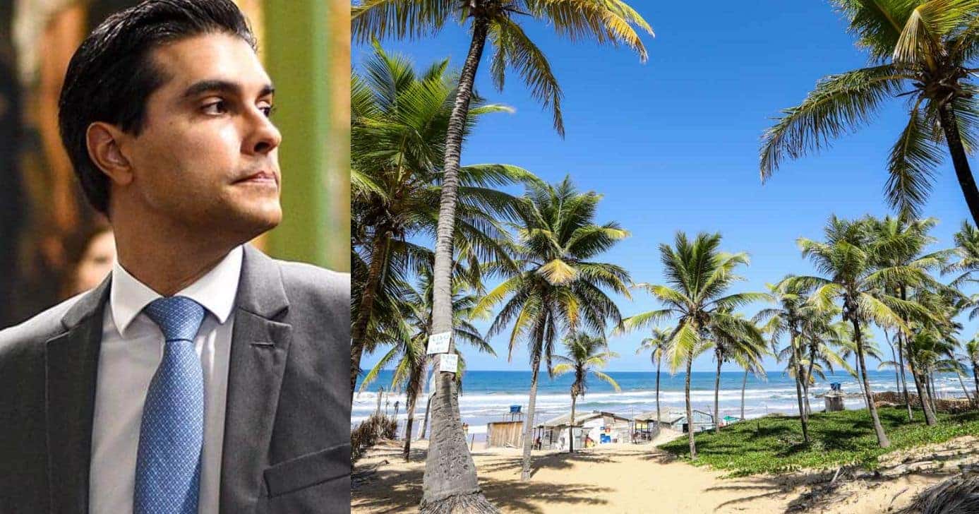 Alexandre Aleluia e Praia do Forte (Fotos: Reproduções / Internet)