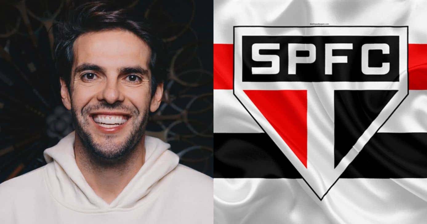 Kaká e bandeira do São Paulo (Fotos: Reproduções / Instagram / Internet)