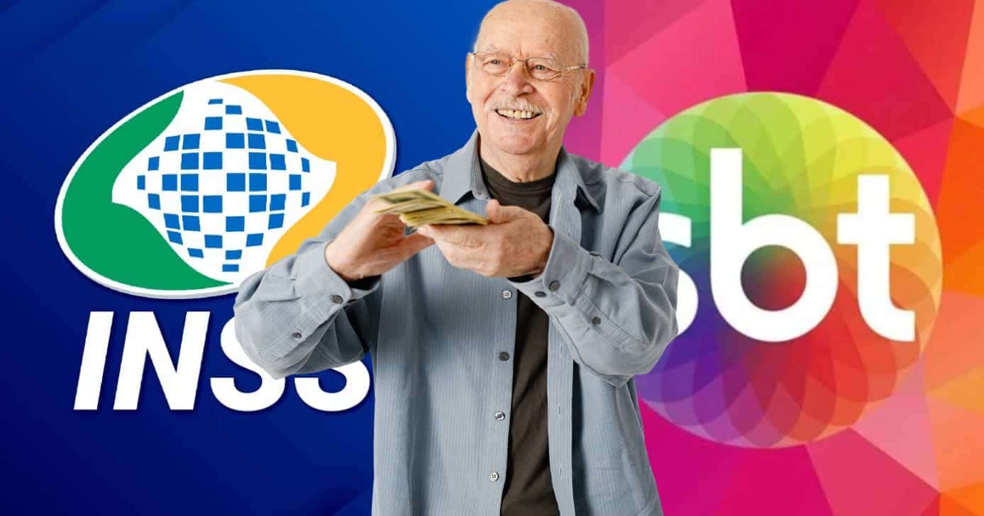 Logo do INSS, SBT e idoso (Fotos: Reproduções / Internet / Canva)