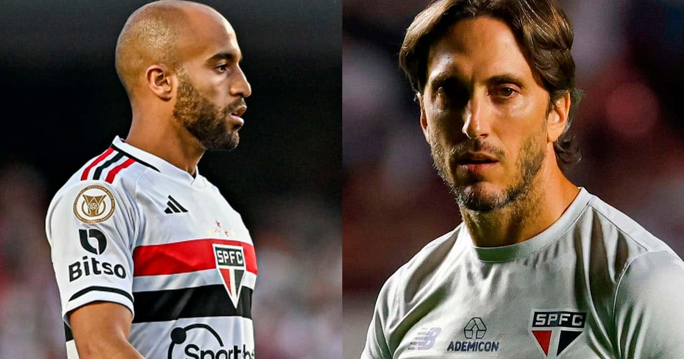 Lucas Moura e Zubeldía - São Paulo (Foto: Reprodução)