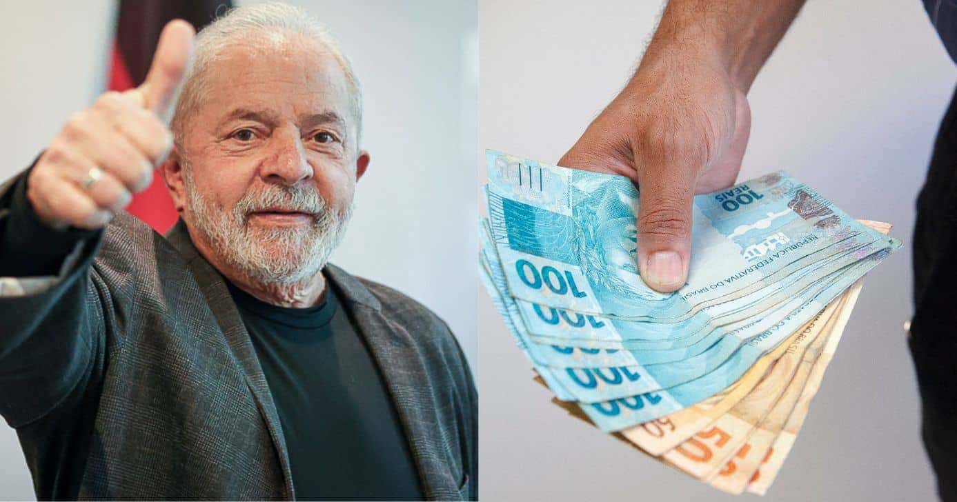 Luiz Inácio Lula da Silva e ilustração salário mínimo (Fotos: Reproduções / Ricardo Stuckert / Canva)