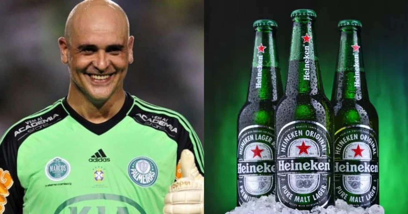 Ídolo do Palmeiras, Marcos é dono de cerveja rival da Heineken (Reprodução/Montagem TV Foco/Canva)