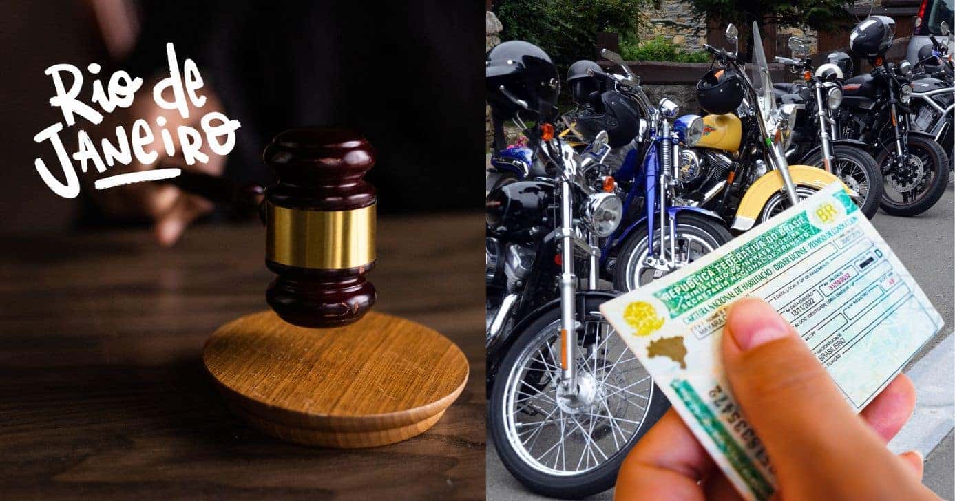 Lei de trânsito crava proibição para motoristas de moto no RJ (Reprodução/Montagem TV Foco/Canva)
