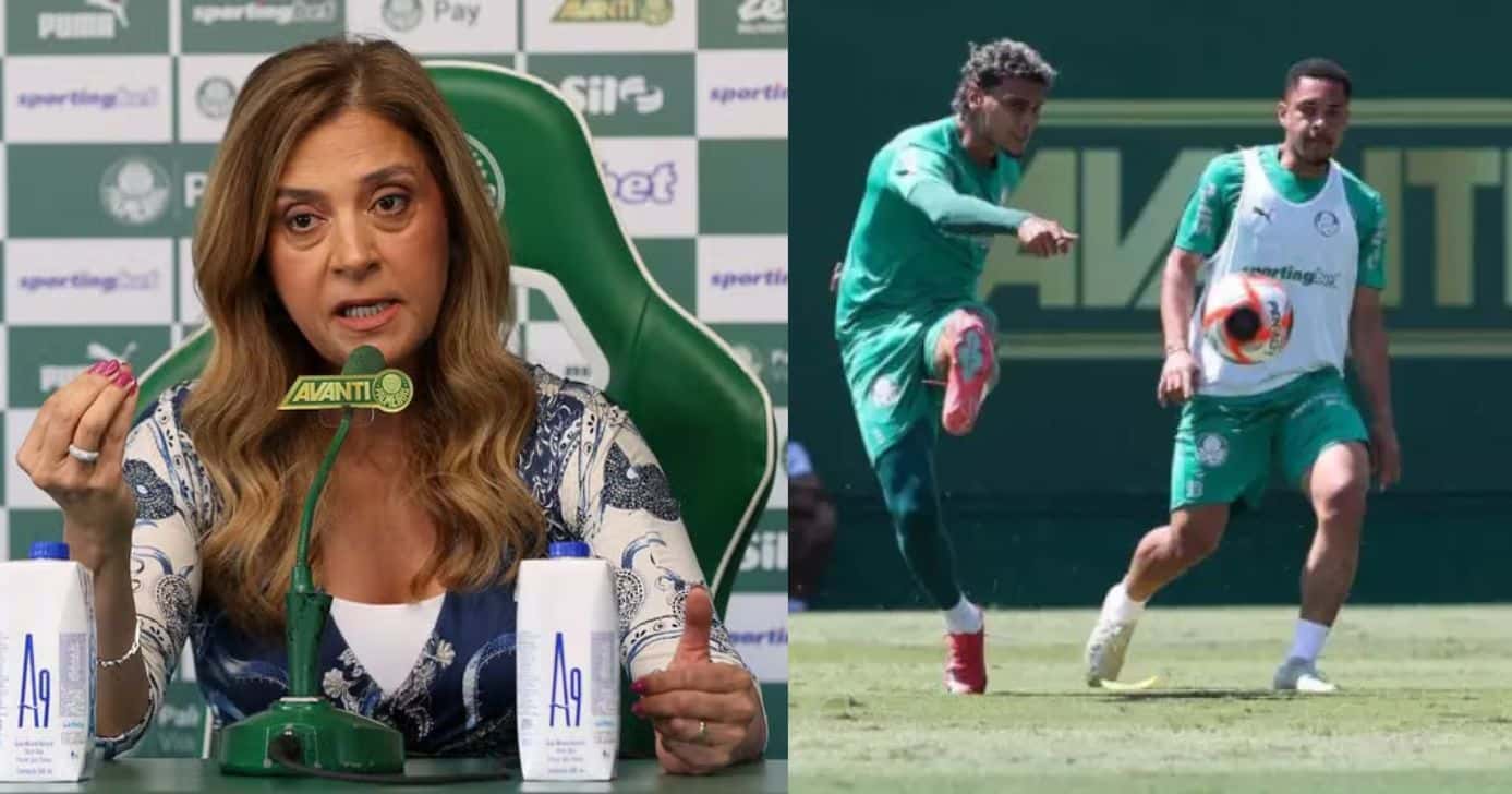 Leila Pereira confirma 7 reforços no Palmeiras em 2025 (Reprodução/Montagem TV Foco/Canva)