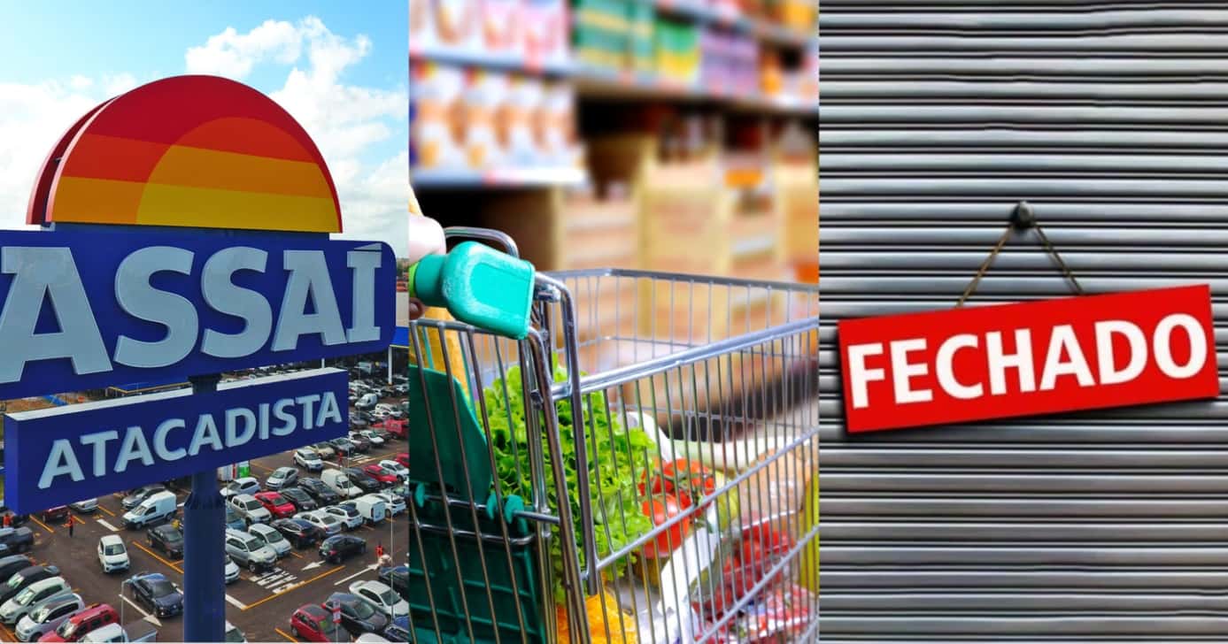 Fechamento de supermercado, rival do Assaí- Foto: Montagem