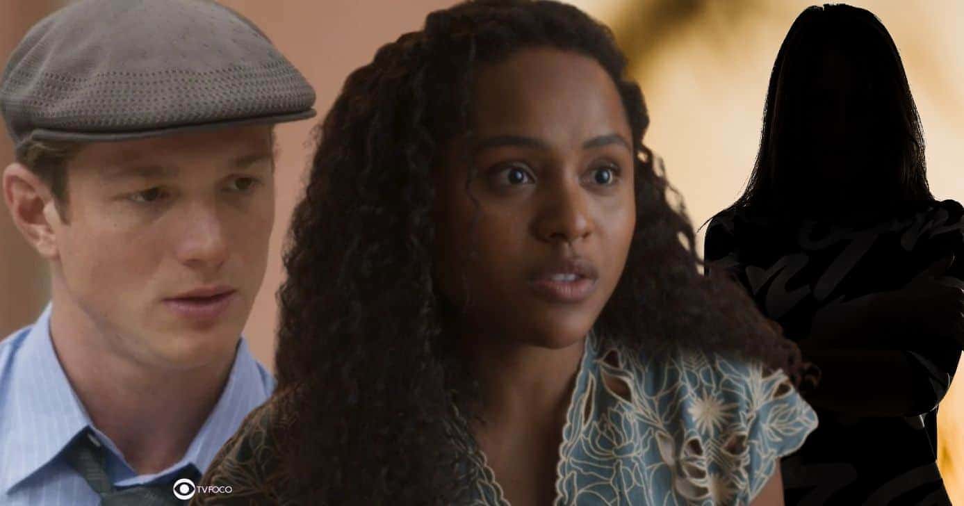 Beto, Beatriz e mulher misteriosa em Garota do Momento (Foto: Reprodução / Globo / Montagem TV Foco)