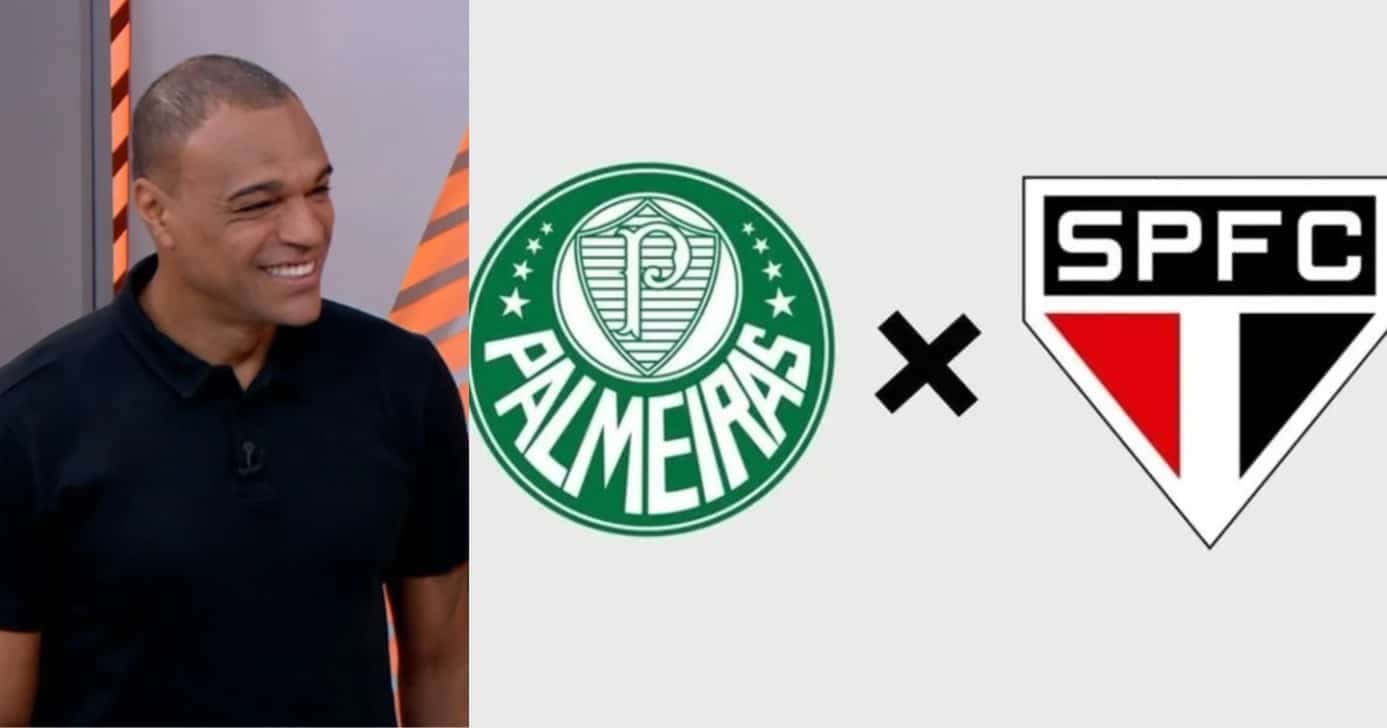 Denílson paralisa GE com rasteira fatal do Palmeiras no São Paulo- (Montagem / TV FOCO)