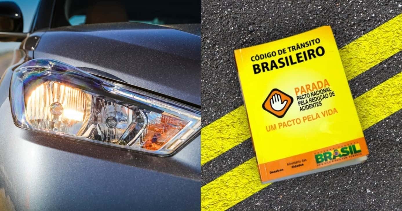 Lei dos faróis em vigor traz multa pesada a motoristas - (Montagem / TV FOCO)