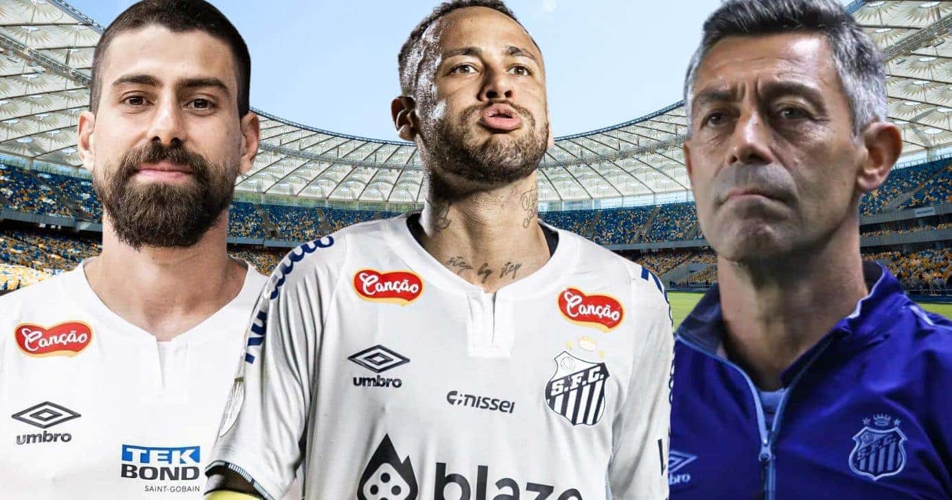 Luan Peres e Neymar (Foto: Reprodução / Santos / Montagem TV Foco)