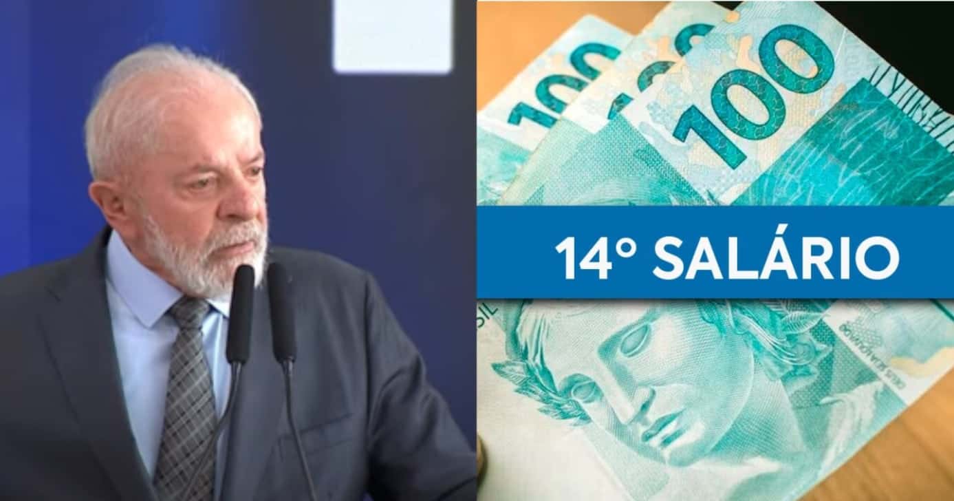 Lula - 14º salário no Brasil (Foto montagem)