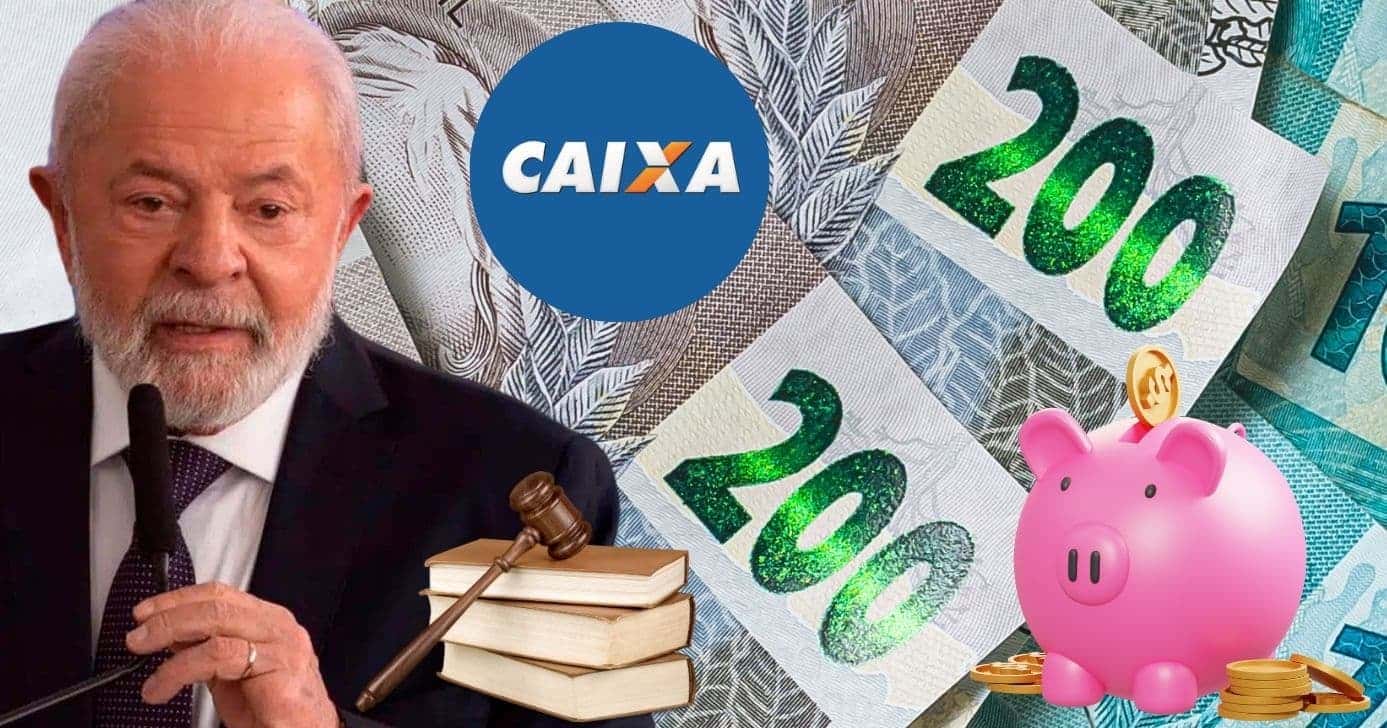 Lula, Caixa, R$ 200 reais, lei e poupança (Foto: Reprodução / Canva / Gov / Montagem TV Foco)