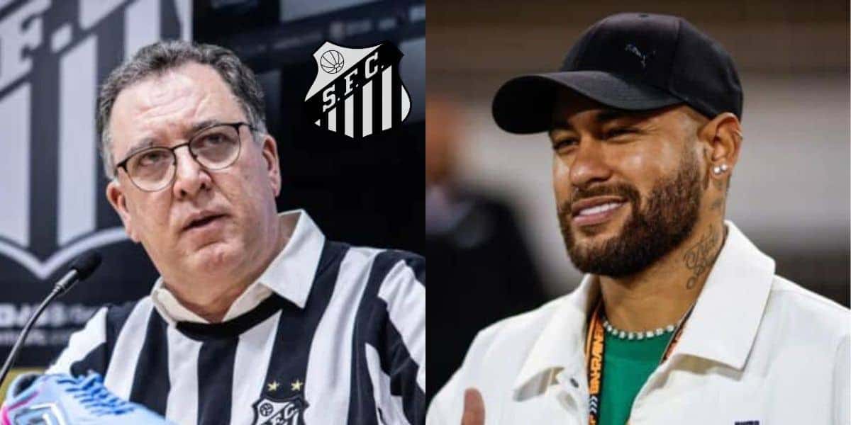 Presidente do Santos, Marcelo Teixeira, e Neymar (Foto: Internet)