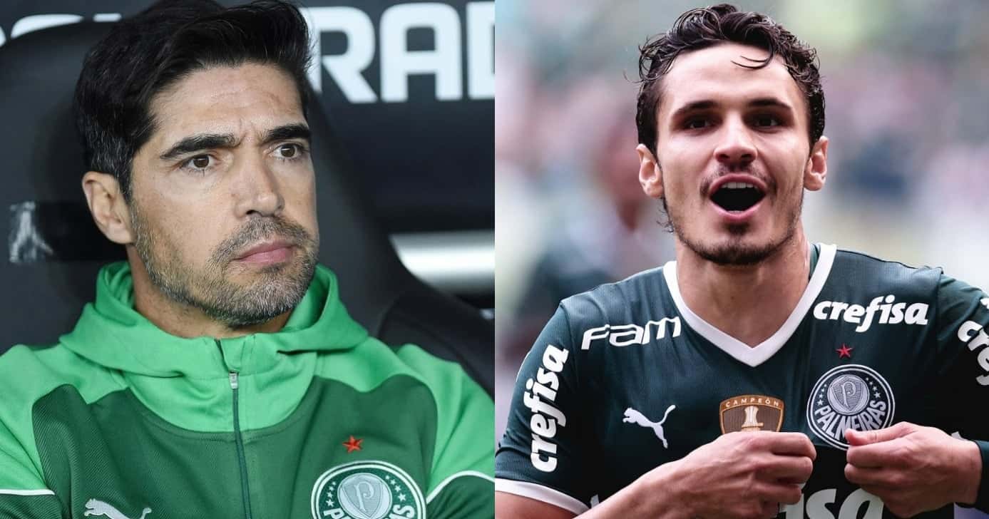 Palmeiras, Abel Ferreira e Veiga (Foto: Reprodução/Montagem TV Foco)