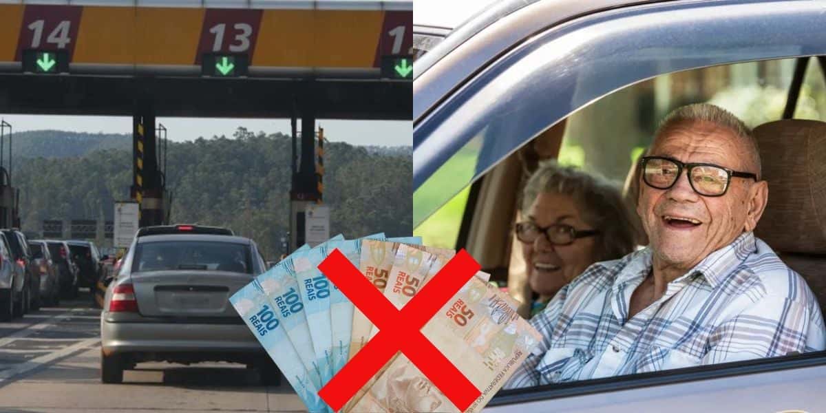 Lei anunciada com isenção do pedágio aos idosos (Reprodução: Montagem TV Foco)