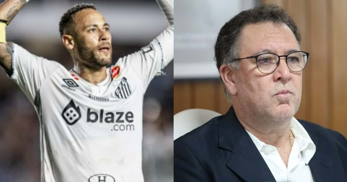 Teixeira desesperado: Neymar tem saída confirmada no Santos (Foto: Reprodução/Montagem TV Foco)