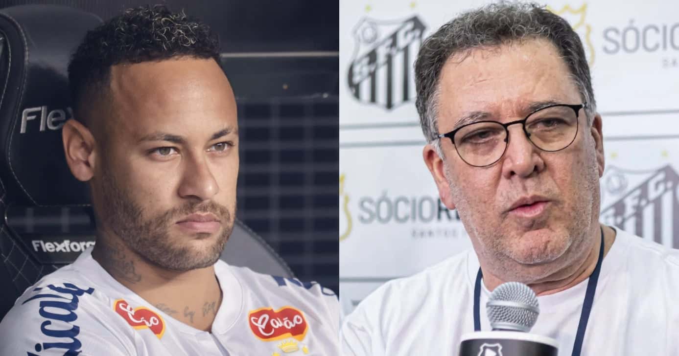 Neymar e Teixeira no Santos (Foto: Reprodução/Montagem TV Foco)