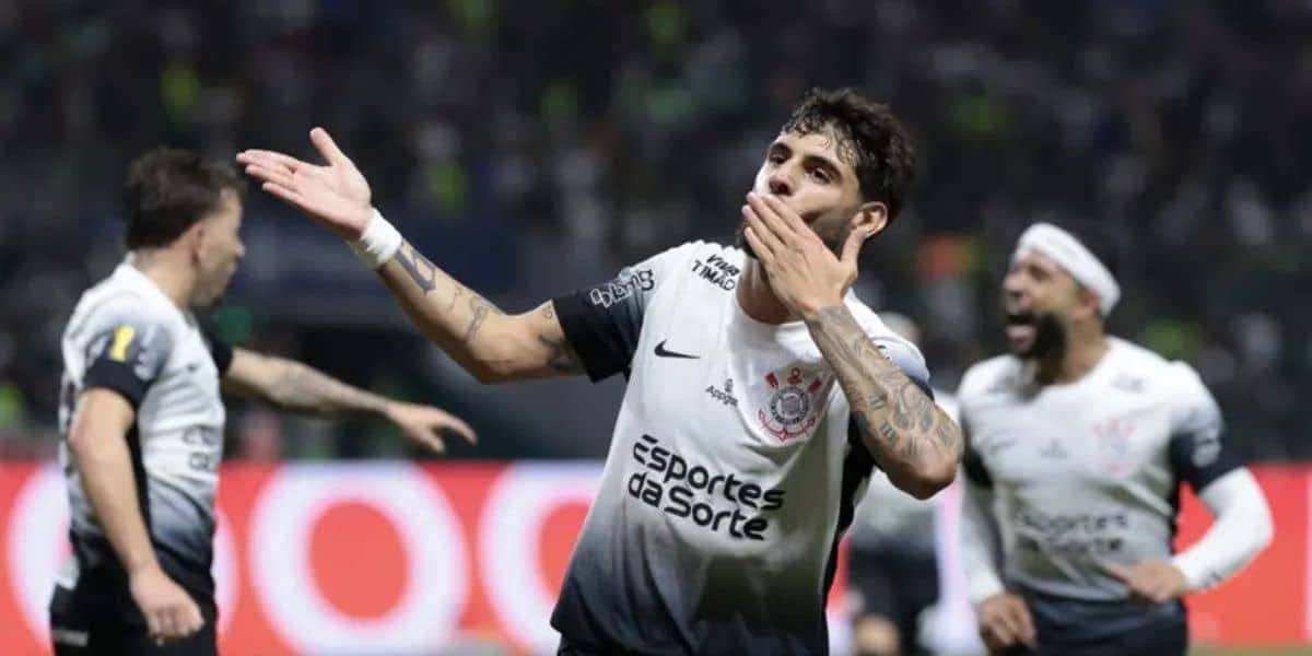 Yuri Alberto comemorando o gol da vitória (Reprodução: Marcello Zambrana)