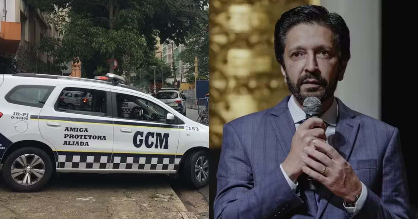 Carro da GCM e Ricardo Nunes (Fotos: Reproduções / Paola Patriarca / André Bueno)