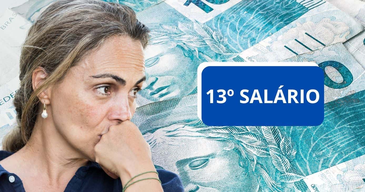Ilustração 13º salário e trabalhadora CLT (Fotos: Canva)