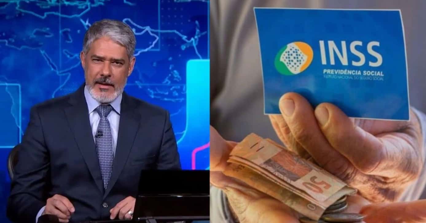 Bonner paralisa JN com anúncio do INSS que abala salário dos 60+ em 2025 - Foto: Montagem