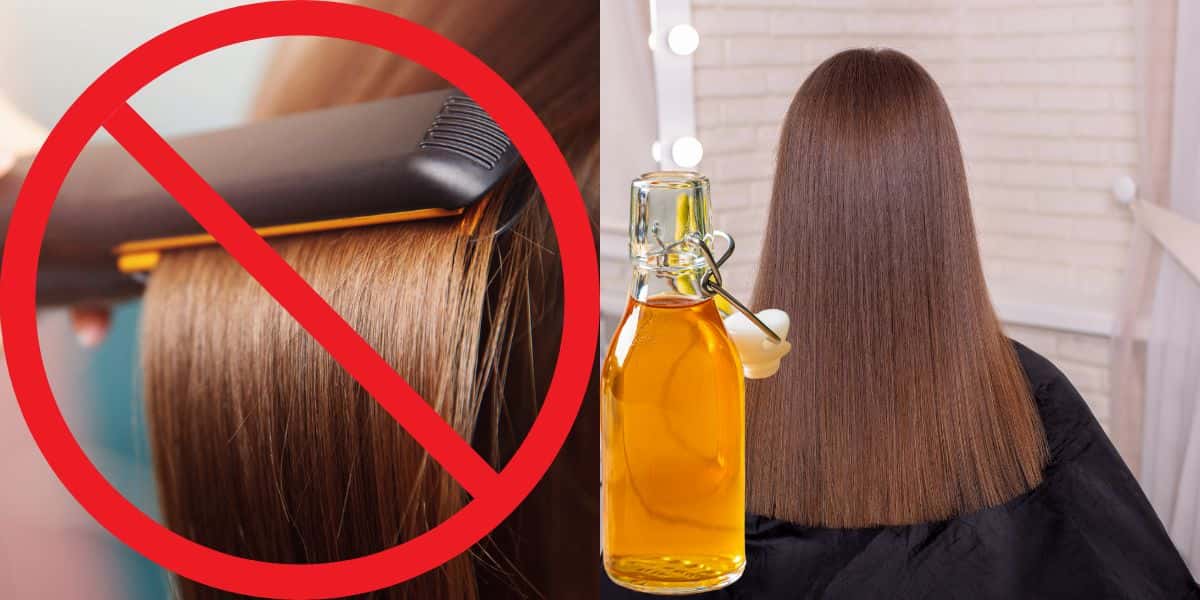 Receita com vinagre para alisar o cabelo sem chapinha (Reprodução: Montagem TV Foco)