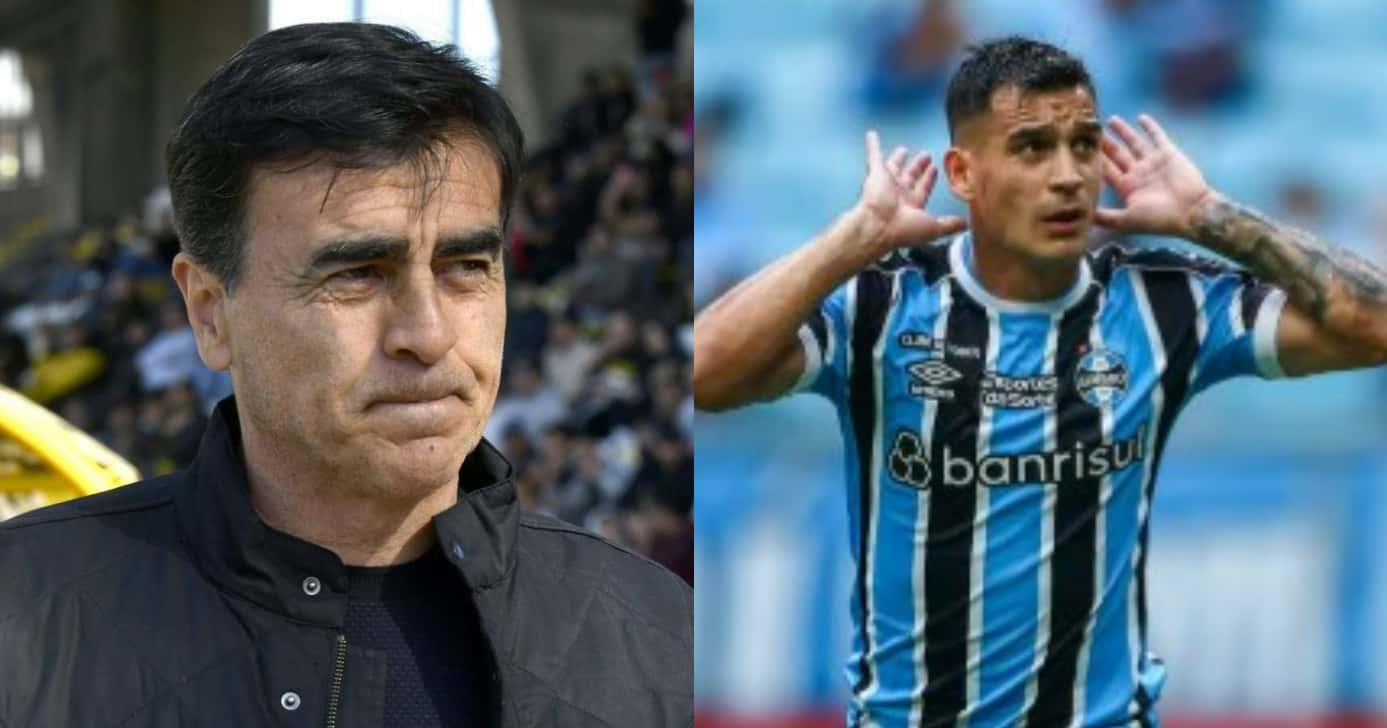 Quinteros ciente: Cristaldo tem veredito de ADEUS no Grêmio (Foto: Reprodução/Montagem TV Foco)