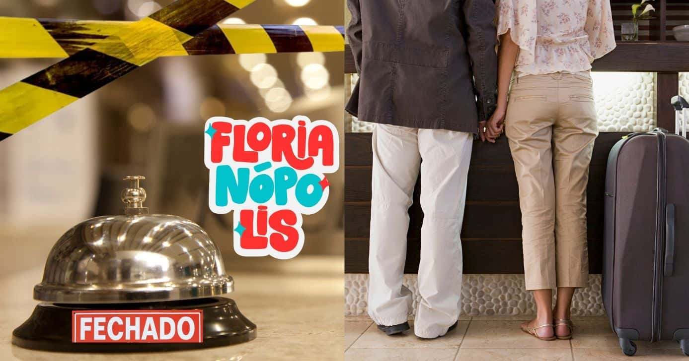 Hotel fechado em Florianópolis (Foto: Reprodução / Canva / Montagem TV Foco)