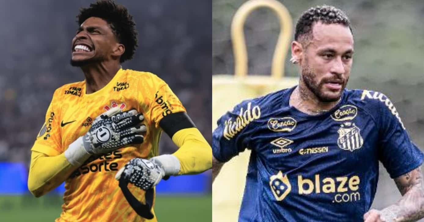 Chapéu no Corinthians: Hugo Souza +1 para jogar com Neymar (Foto: Reprodução/Montagem TV Foco)