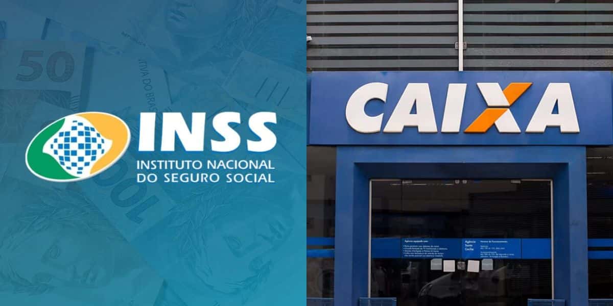 Saque do INSS e pagamento da Caixa (Reprodução: Montagem TV Foco)