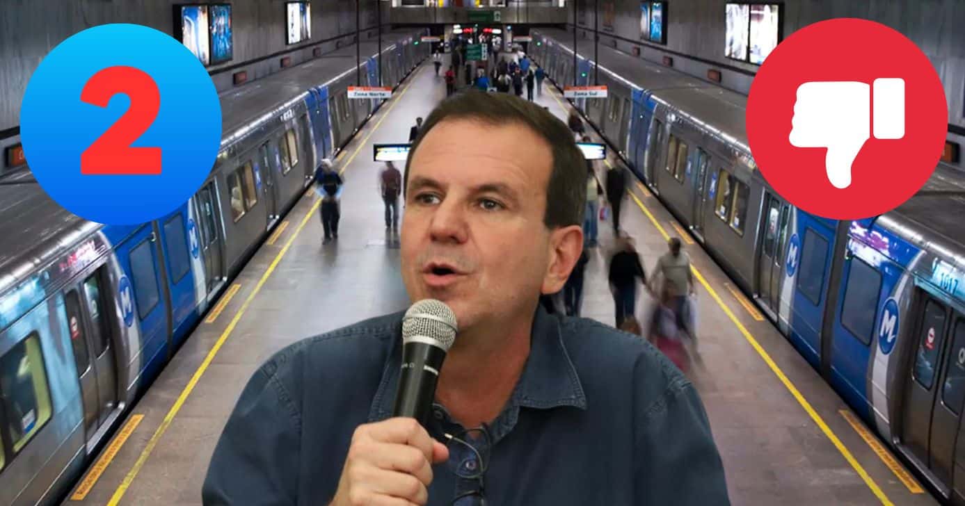 Eduardo Paes e Metrô Rio (Foto: Reprodução / Prefeitura RJ / Canva / Montagem TV Foco)