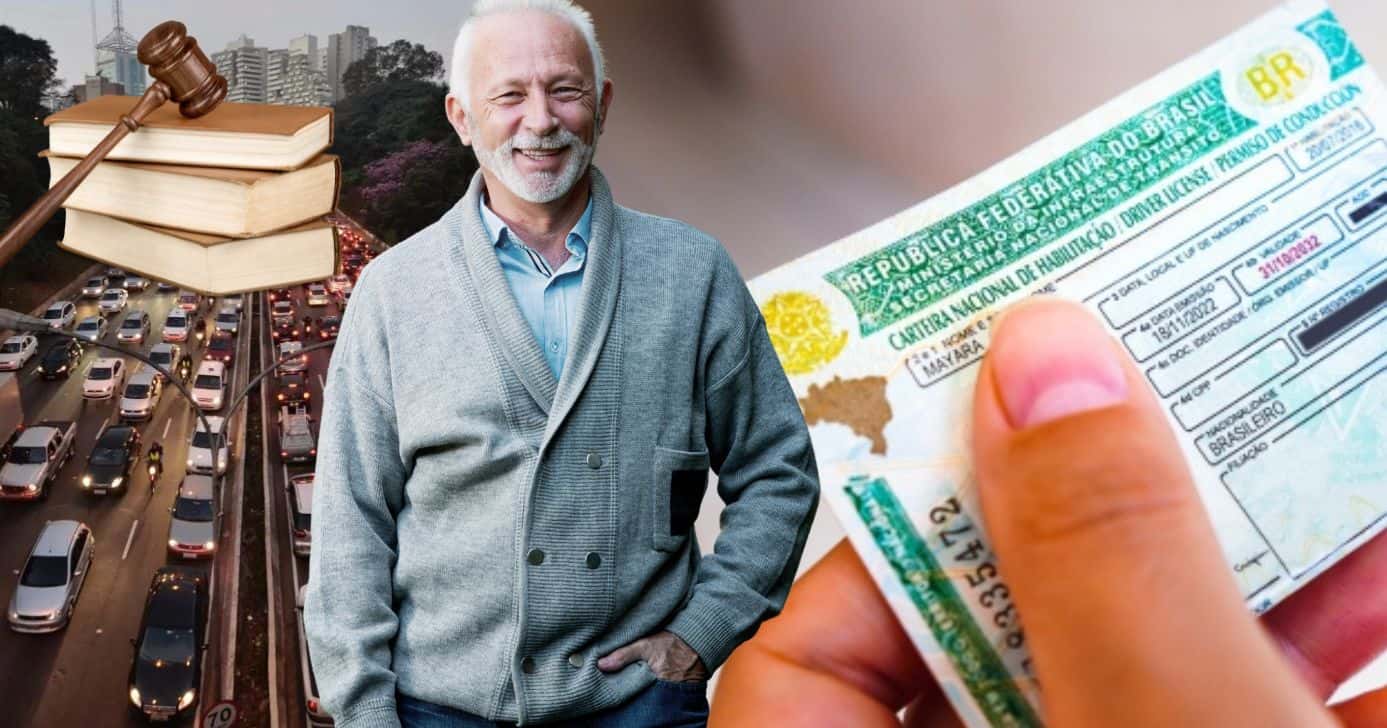 Trânsito, lei, idoso e CNH (Foto: Reprodução / Canva / Montagem TV Foco)