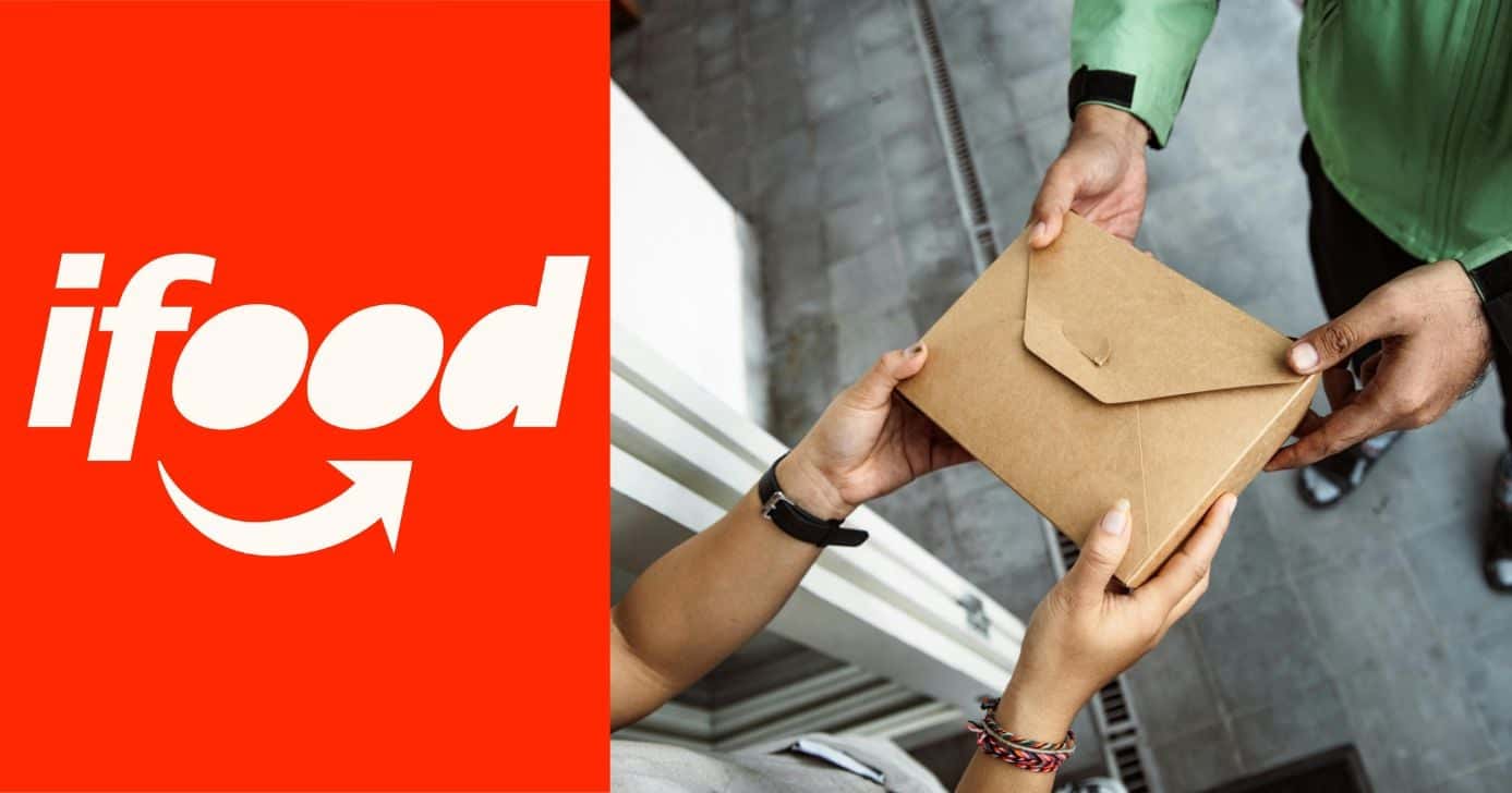 Ifood e ilustração delivery (Fotos: Reproduções / Internet / Canva)