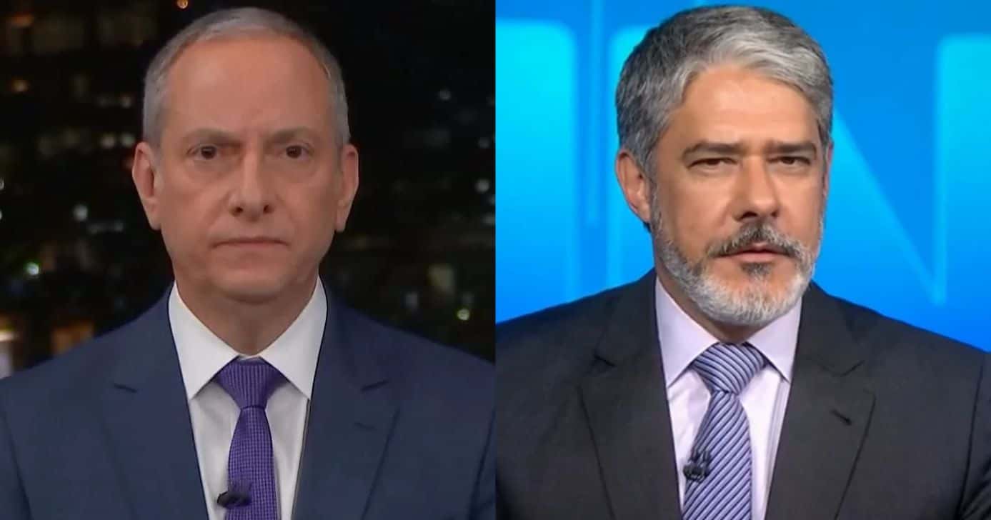 José Roberto Burnier e William Bonner (Fotos: Reproduções / Globo)